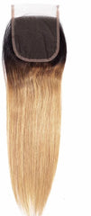Ombre Remy Virgin Hair Collection Color T1B/4/27 Closure
