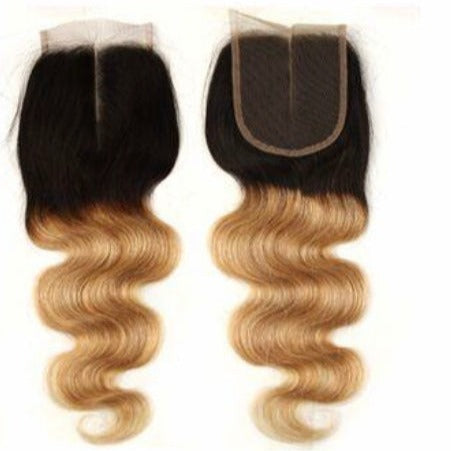 Ombre Remy Virgin Hair Collection Color T1B/27 Closure